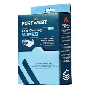 Portwest PA01 Lens Cleaning Wipes (Box of 100)